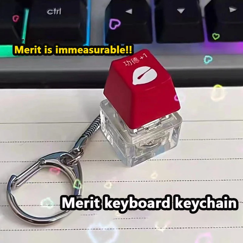 

Оригинальная светящаяся клавиатура для декомпрессии, брелок с подсветкой, с 1 деревянным наконечником рыбы, механическая клавиатура, кепка для ключа, подарки