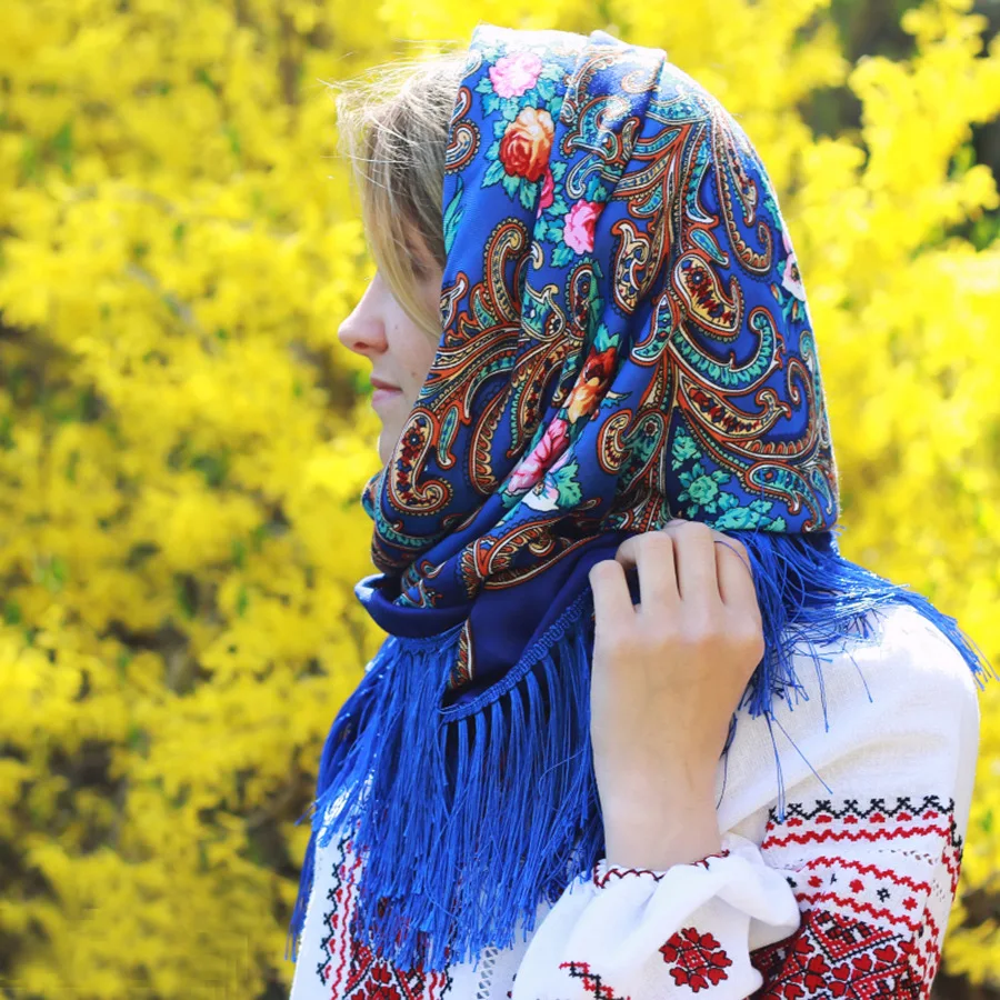 Sciarpe Di Lusso 70% Cashmere 30% Seta Scialle Sottile Donna Fazzoletto Hijab Con Stampa Floreale Notte Foresta 135 Cm Da 38,76 € | DHgate