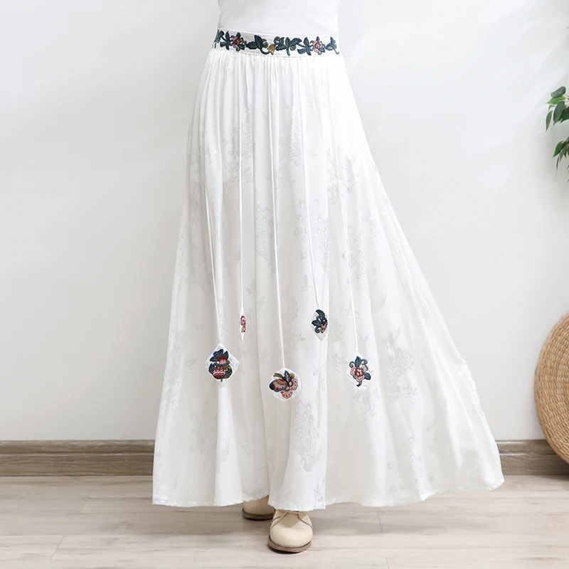 tiyihailey-spedizione-gratuita-2022-lungo-maxi-gonna-a-trapezio-donna-elastico-in-vita-primavera-autunno-vintage-grande-orlo-ricamo-bianco-nero