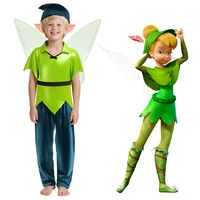 Peter Pan Same Two-piece Set Halloween Stage Performance Suit Children's Day Elf Cosplay suit Boy Carnival Costume with Wings