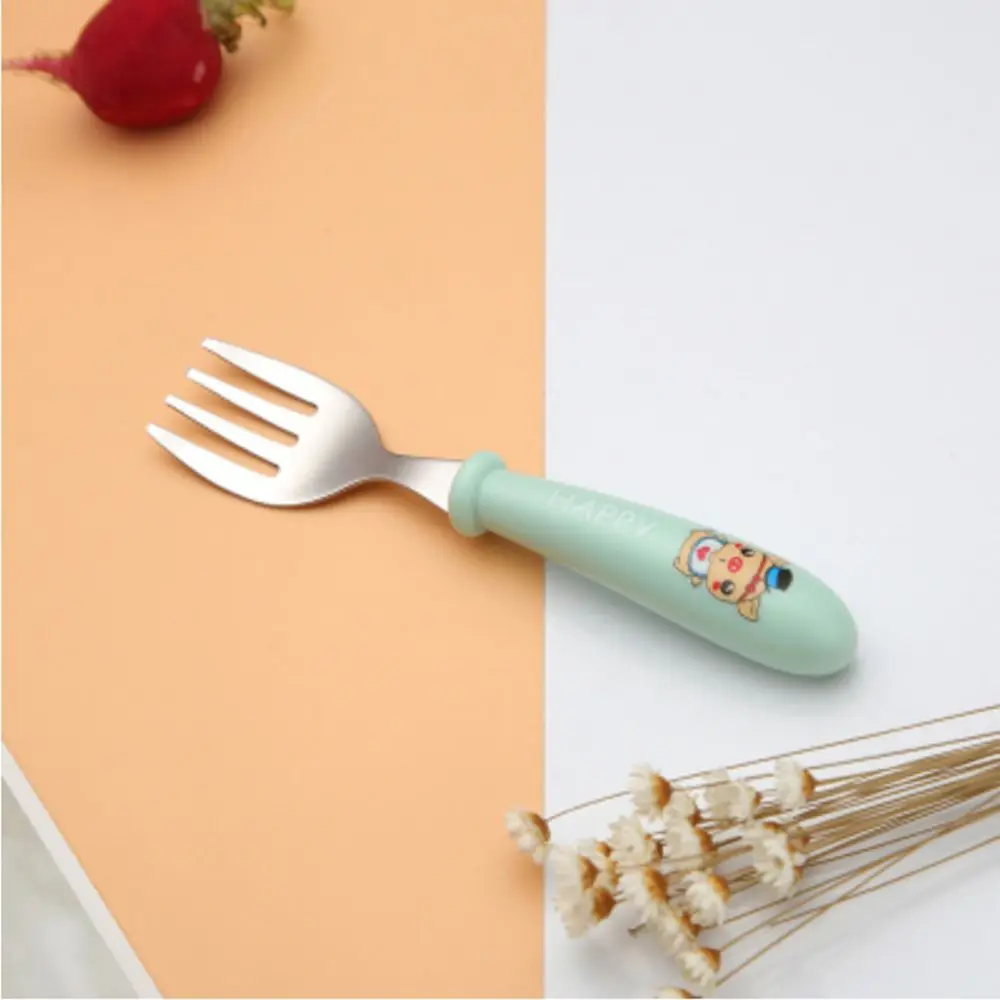 Stainless Steel Baby Tableware Set Fork Spoon Feeding Utensils