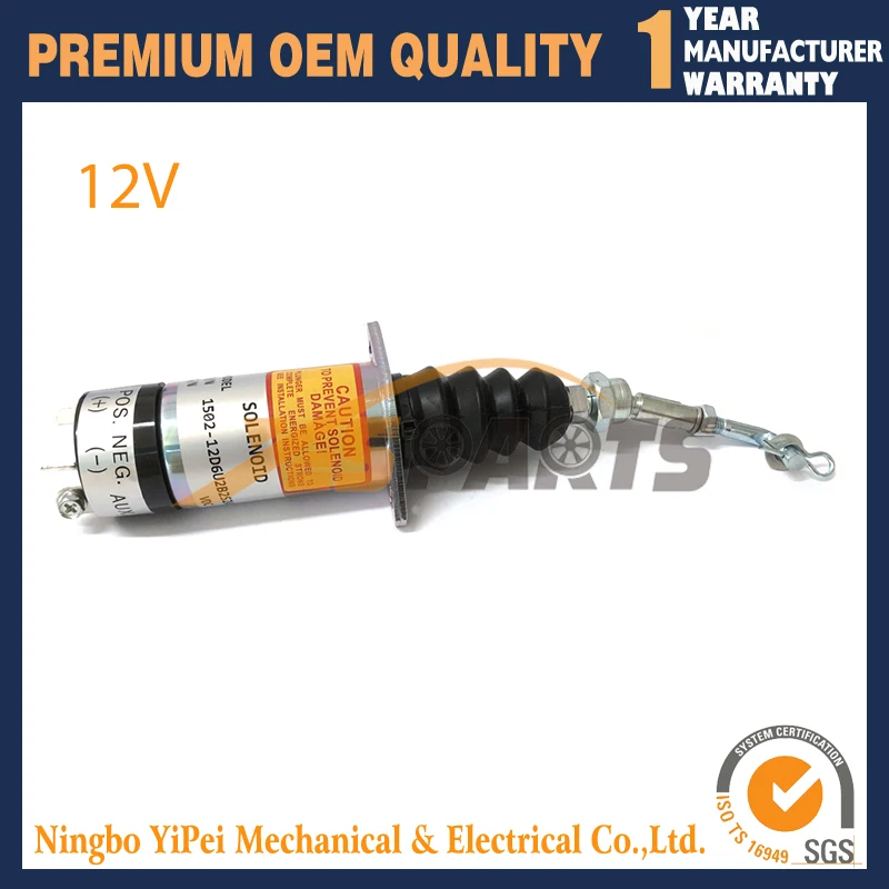 

12V New Stop Solenoid for Woodward 1502-12D6U2B2S2A 1502 307-2546-00 Onan DKD, MDKD