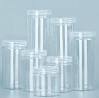 1PC Plastic Packing Bottle PET Clear Empty Seal Bottle Circular Bucket Storage Biscuit Jar Food Grade Sealed Cans Tank Container 1