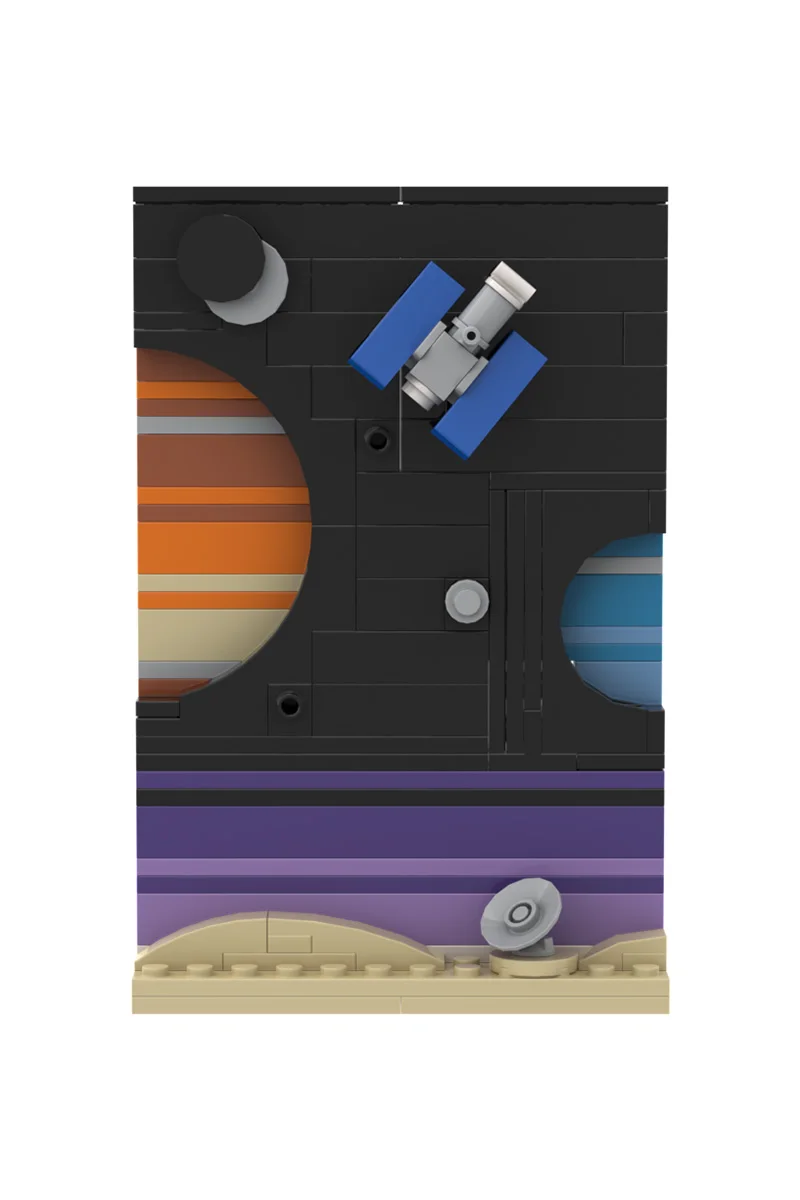 MOC Raum Geschichte Postkarte Modell Bausteine Raum Krieg Raum Alter Kunst Malerei Mond Rakete Schiff Zusammengebaute Ziegel Spielzeug DIY Geschenk – Detail 5