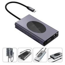 

USB Hub 14-in-1 3.5mm USB-C Charging Wireless Charging Multifunction Hub