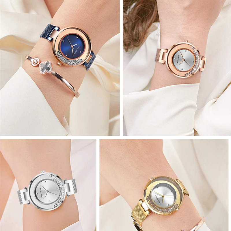 Women Watches Top Brand Luxury Fashion Waterproof Rose Gold Watch Ladies Stainless Steel Clock Relogio Feminino 0254L