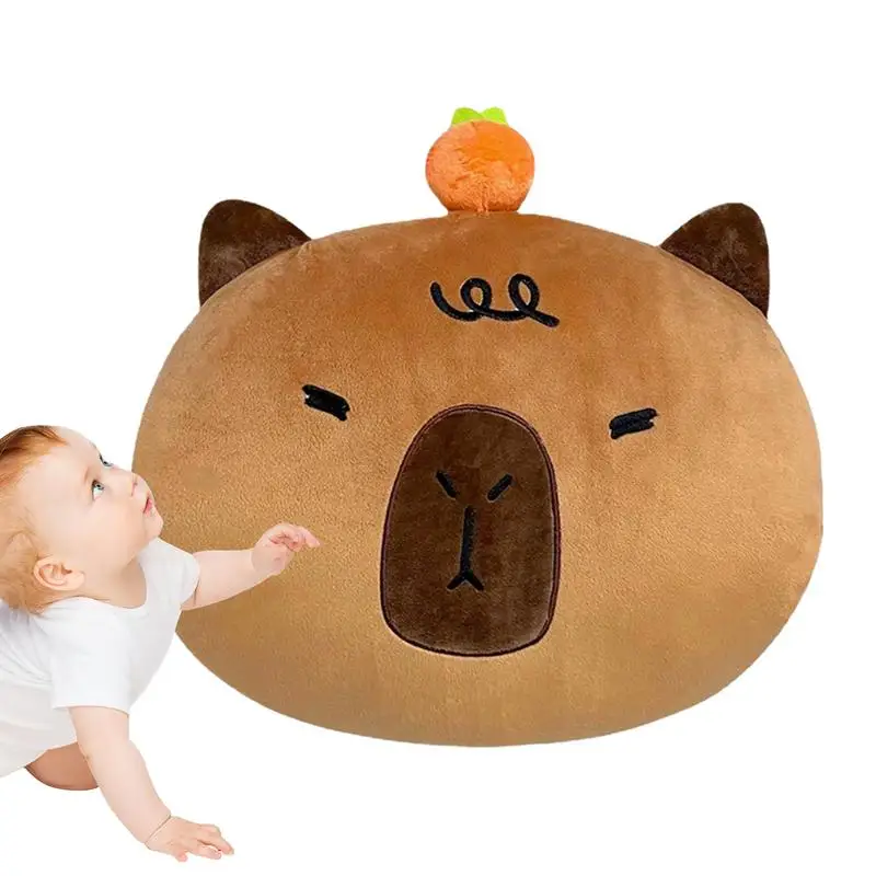 

Плюшевая подушка капибара, кавайная плюшевая подушка капибара с карманами для согревания рук, кавайная большая плюшевая подушка для домашних животных, декоративная подушка в форме капибары