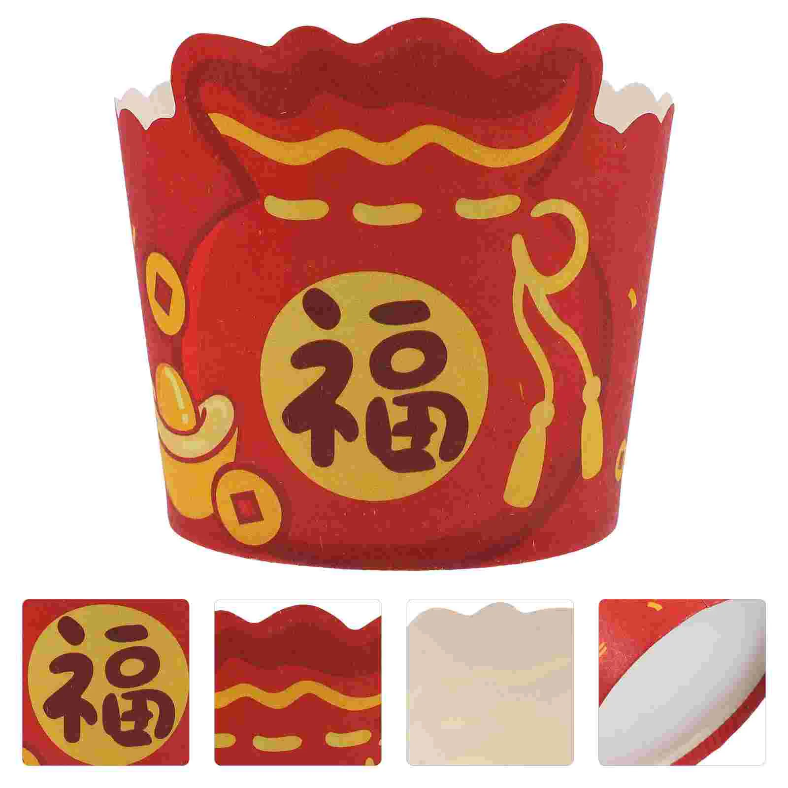 

Chinese New Year Cupcake Liners 50Pcs 2024 Year Dragon Paper Baking Cups Muffin Cases Cupcake Wrapper Parchment Paper Lunar New