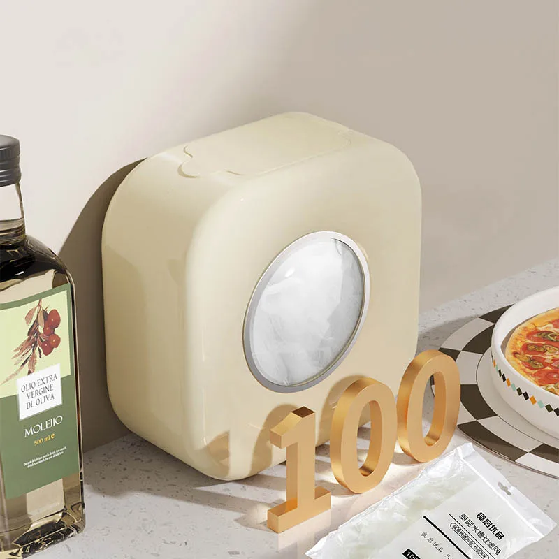 Plastic Bag Dispenser Storage Box Cling Film Organization Wall-mounted Dustproof Box Home Kitchen Storage For Supermarkets