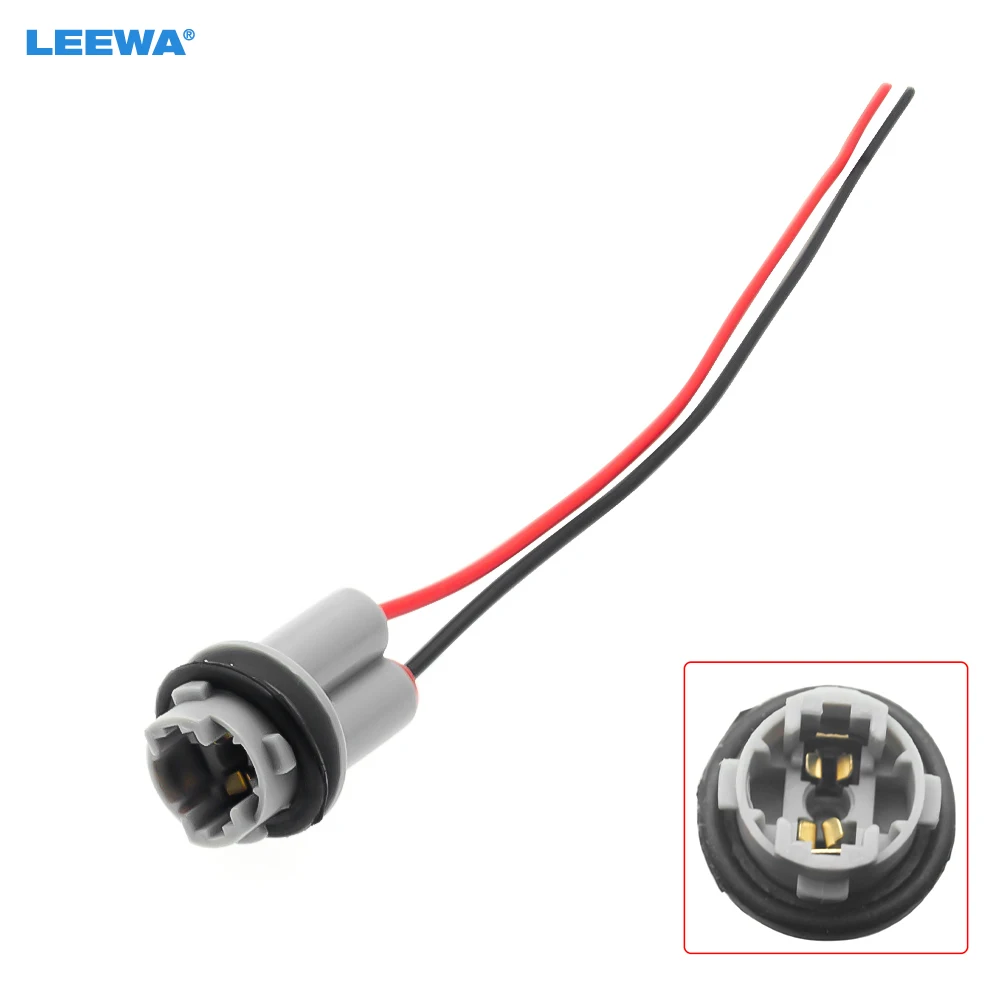 

LEEWA 10 шт. Автомобильный светодиодный светильник T15 W16W, адаптер, базовое гнездо, разъем T15, держатель лампы заднего хода, адаптер для стайлинга автомобиля, грузовика # CA5965