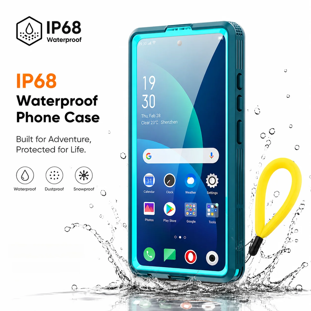 Universal IP68 Waterproof Phone Case with Floating Ring and Touch Accessibility