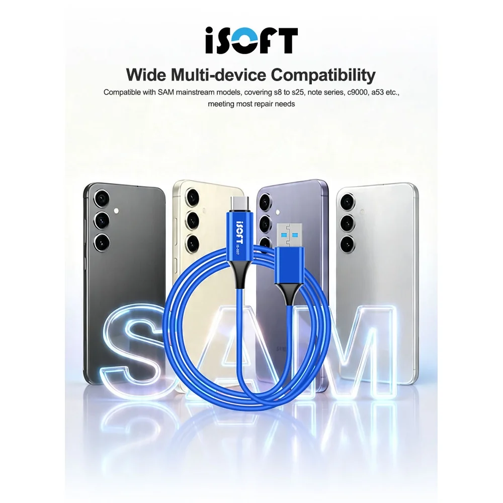 ISOFT IS-007 SAM 다운로드 모드 케이블 USB TO TYPE-C 플러그 앤 플레이 통합 모드 트리거 (삼성 S8-S25 노트 시리즈 등)