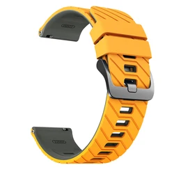 Premium 22mm Quick Release Silicone Sports Watch Strap - 22mm Universal (2 Yellow Dark Gray)