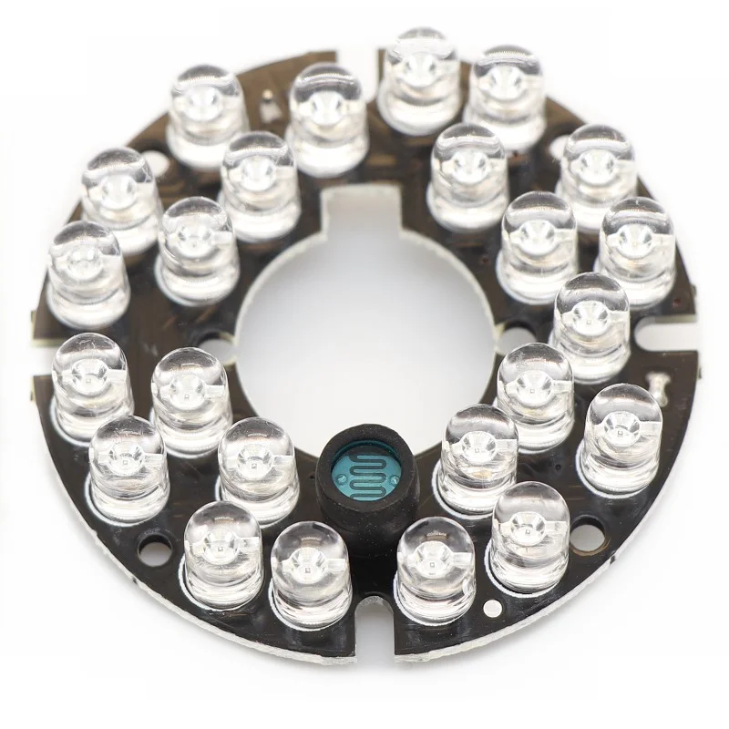 Surveillance Camera Accessories Infrared Led Board 850nm 90 degrees CCTV Accessories infrared light 24 Grain IR LED board for Surveillance cameras night vision diameter 44mm