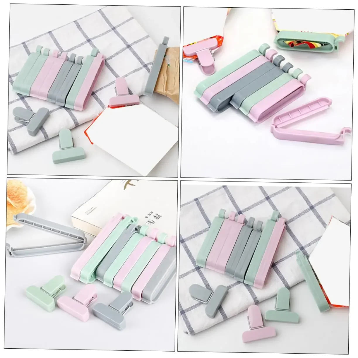 1 set of 12 snack sealing clips, household tools, debris bag clips, kitchen bag sealing machine, practical clip sealing tools