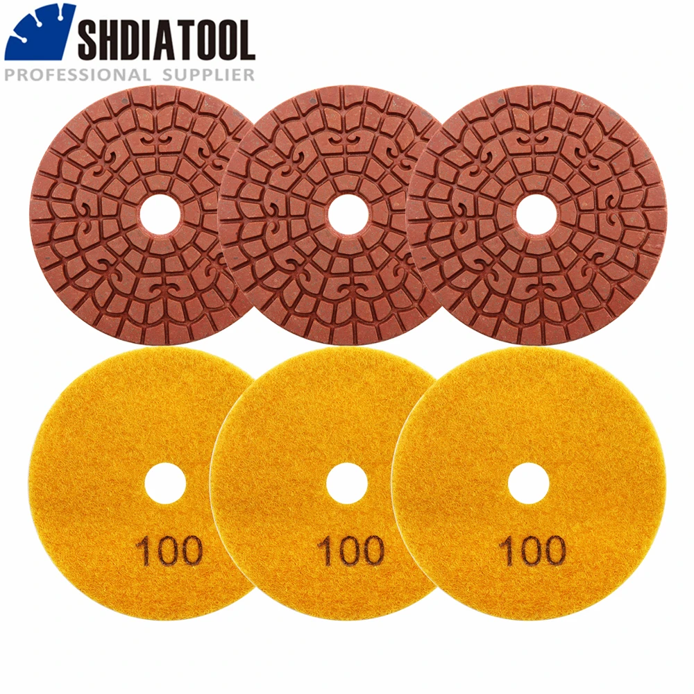 SHDIATOOL Diamond Polishing Pad 6pcs #100 4