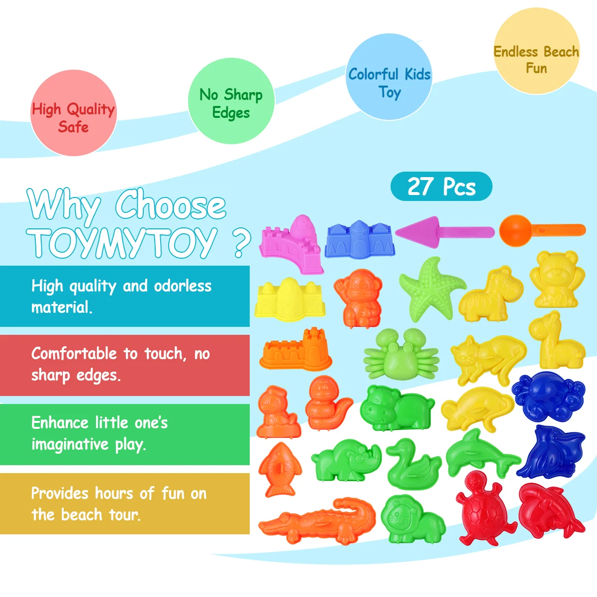 Sand Molding Toys Building Kits Kid'S Summer Beach Sand Toys Sand Play Set With Castle Animal Sand Molds And Tools 4