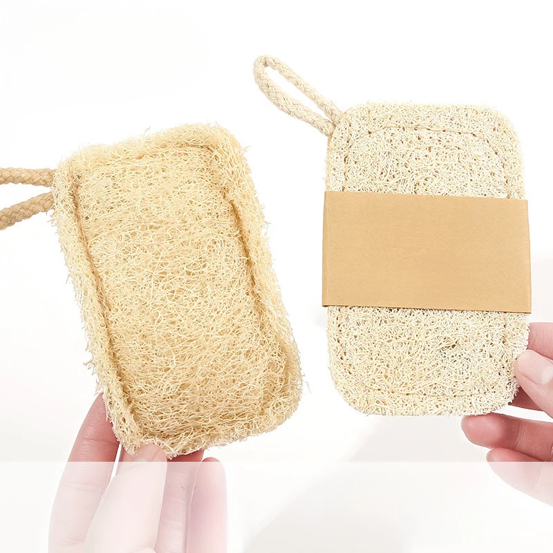 6pcs Natural Loofah Exfoliating Sponges - Gentle Body Scrubber for Shower & Bath, Bamboo Fiber Cleaning Pads 2