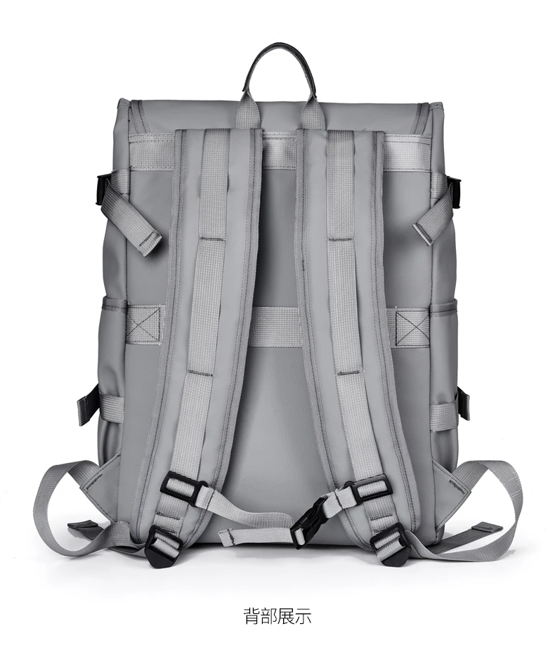 Wasserdichter Freizeitrucksack für Herren, große Kapazität, Umhängetasche mit reflektierenden Streifen, Rucksack mit mehreren Taschen – Detail 7