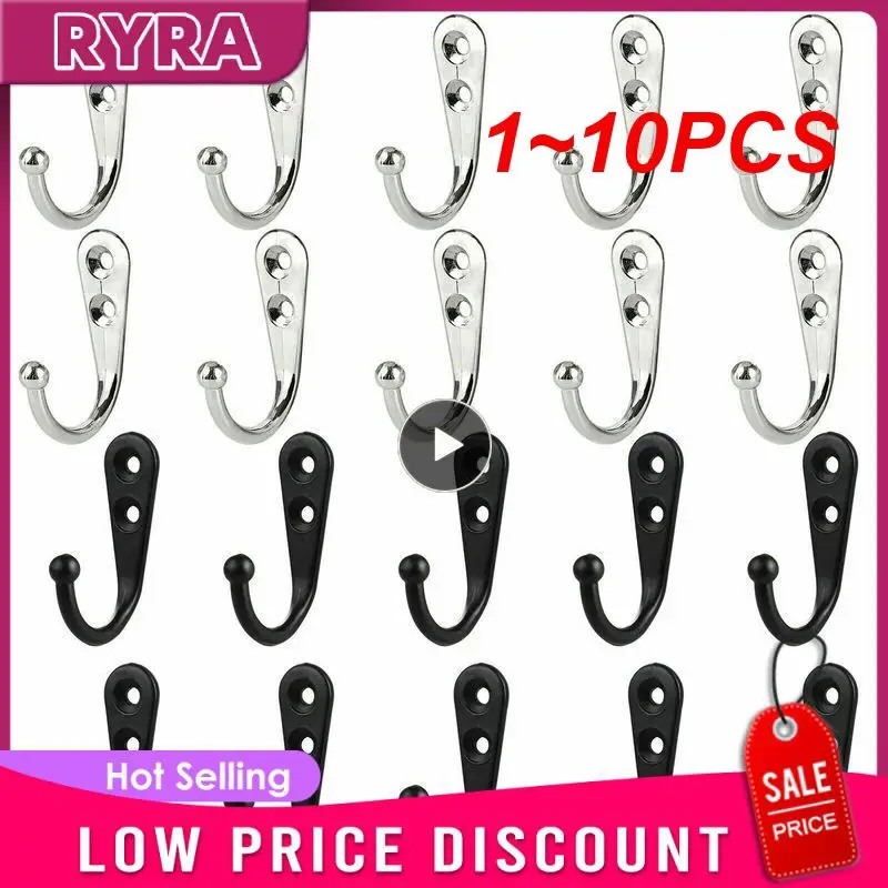 1~10PCS Retro Wall Hooks Hangers Door Wall Mounted Coat Hooks with Screws Suction Heavy Load Rack for Kitchen Bathroom