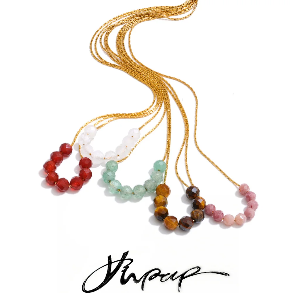 Yhpup Stone Necklace High Quality Fashion Collar Jewelry