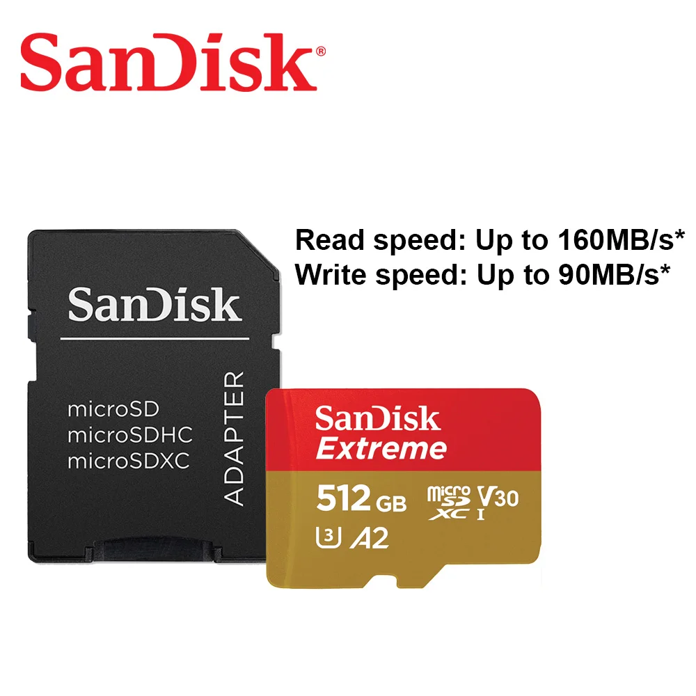 New SanDisk Micro SD memory Card A1 A2 microSDHC microSDXC Card C10 U3 4K HD Trans Flash Cards for Game DJI Camera Phone TF Card 