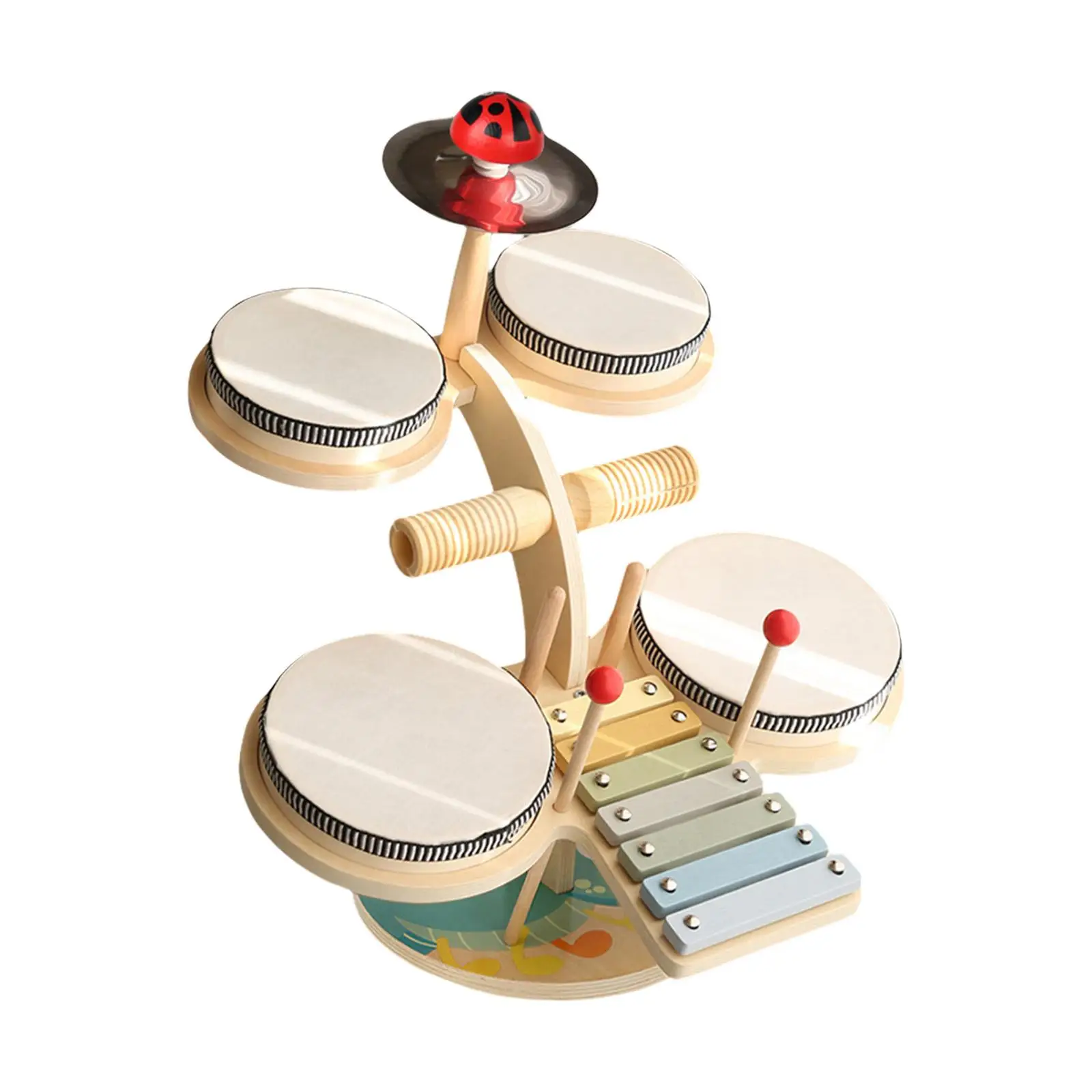 Drum Xylophone Toy Educational Toy Motor Skill Preschool Music Kits Wooden Xylophone Musical Toy for Party Favor Children Kids