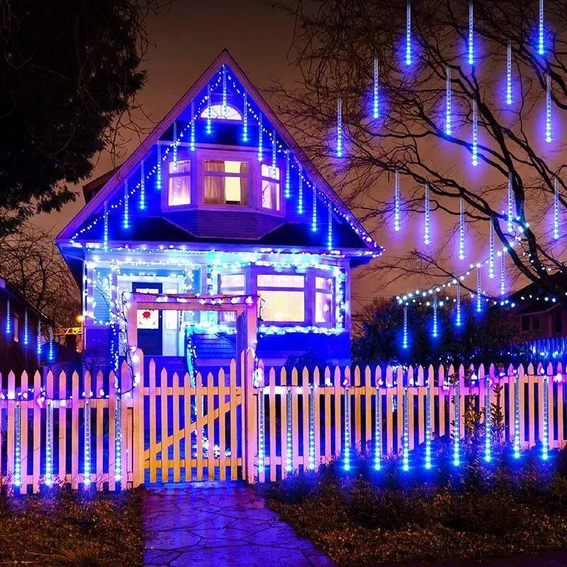 Description Picture 3 of item4/3/2/1Pack Superb Meteor Shower String Lights Outdoor LED Street Light for 2025 Christmas Wedding Party Home Garden Decoration