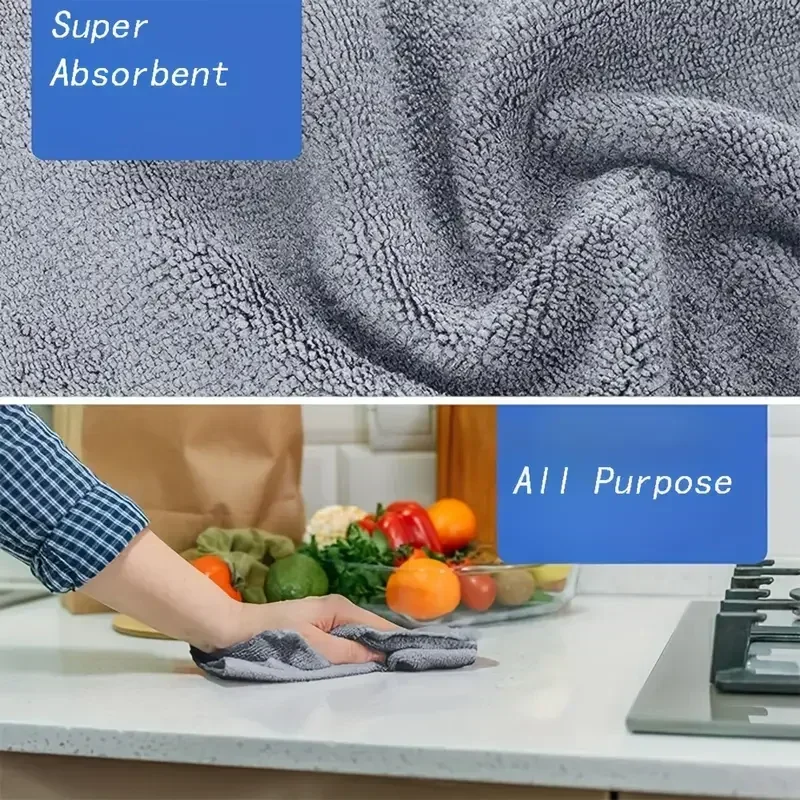 Thicken microfiber cleaning cloths lint free reusable absorbent for car window