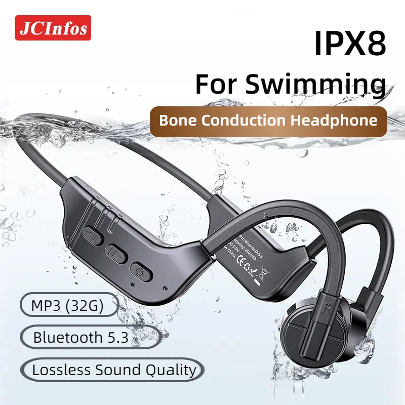 Bluetooth-наушники с костной проводимостью, 32 ГБ памяти, Mp3 Музыкальные наушники 3-в-1, режим IPX8, водонепроницаемая Спортивная открытая гарнитура для плавания Bluetooth-наушники с костной проводимостью, 32 ГБ памяти, Mp3 Музыкальные наушники 3-в-1, режим IPX8, водонепроницаемая Спортивная открытая гарнитура для плавания