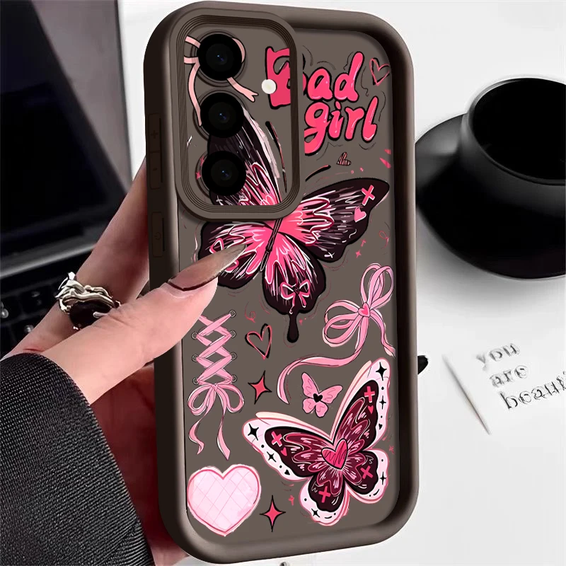 Butterfly Pink TPU Soft Phone Case with Vibrant Print Design