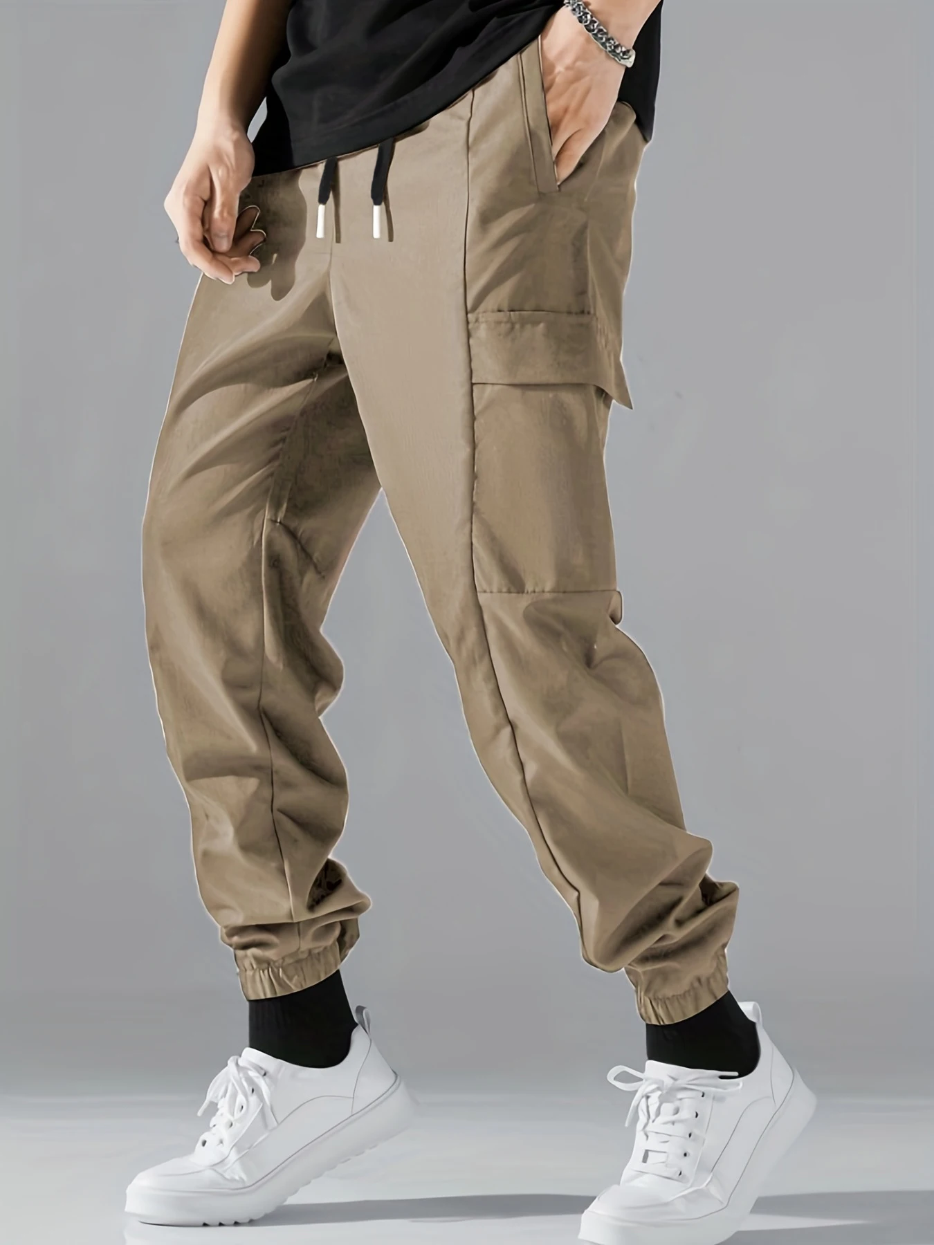 Men's Slacks, Spring and Autumn Thin Outdoor Pants, Youth Sportswear, Hiking Pants, Multi-Pocket Trousers 4