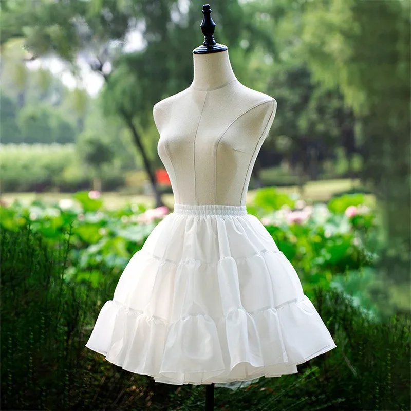 Flower Girl Underskirt Wedding Underskirt Lolita Petticoat Wedding Petticoat Petticoat Underskirt Petticoat Skirt Women Girls Short Crinoline Petticoat Adult Elastic Waist Underskirt for Wedding Dress Cosplay Big Hem Dress White Skirt