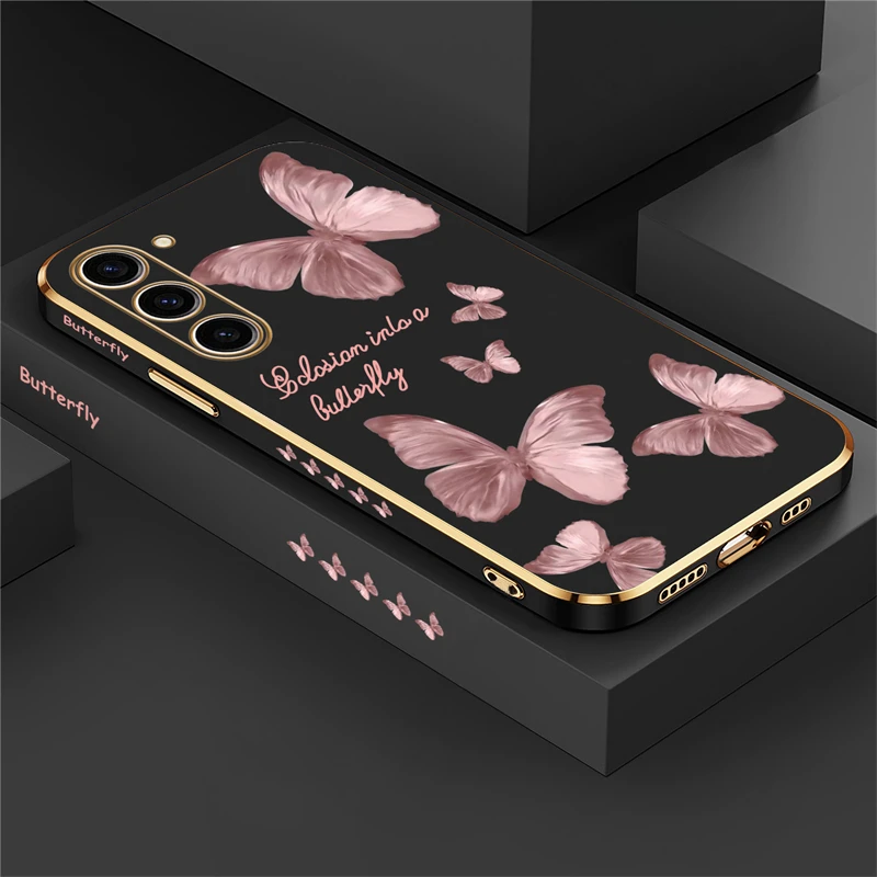 Elegant Butterfly Plating Soft Phone Case Cover