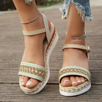 Zoki Plus Size Ankle Buckle Wedge Sandals for Women 2025 Summer Non Slip Beach Shoes Woman Lightweight Platform Sandles Female - Image 5