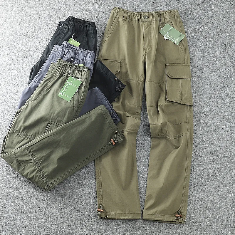 

Classic Spring Cargo Pants Straight Casual Mens Pants Baggy Cotton Trousers Male Military Tactical Pants With Multi Pockets 4XL