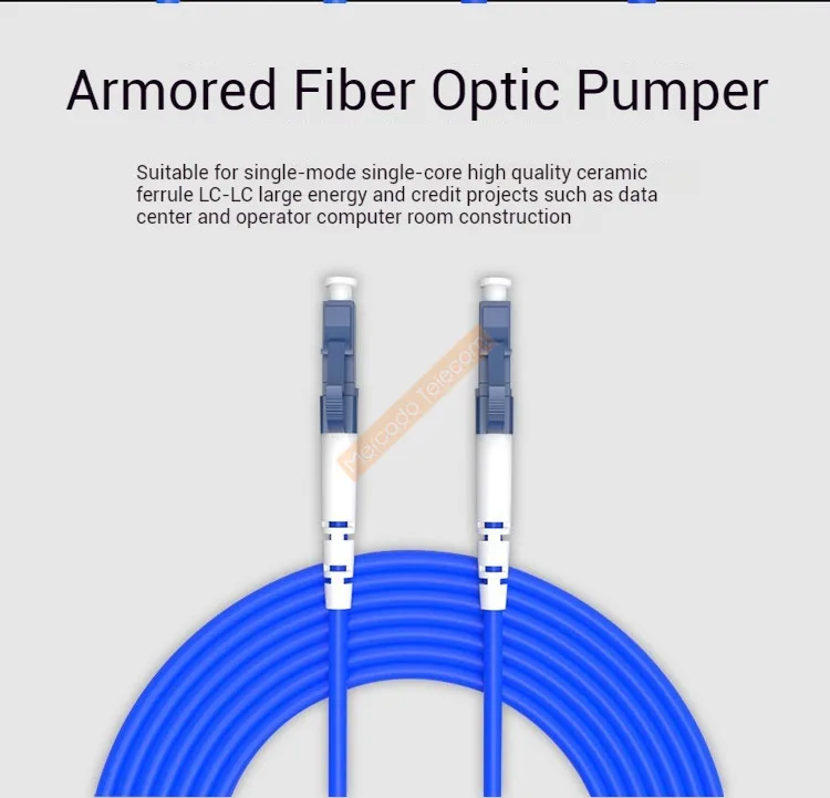 LC-LC Fiber Patch Cord UPC Industrial grade Single Mode Simplex Armoured 3.0mm FTTH Indoor and outdoor Optical Patch Cable