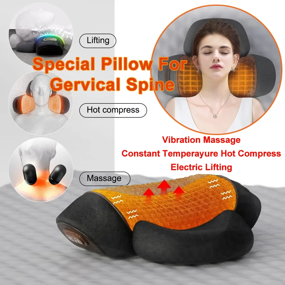 Neck Massage Pillow Electrical Cervical Traction Massager Memory Foam Pillow Orthopedic Cushion Ergonomics Sleeping Pillow