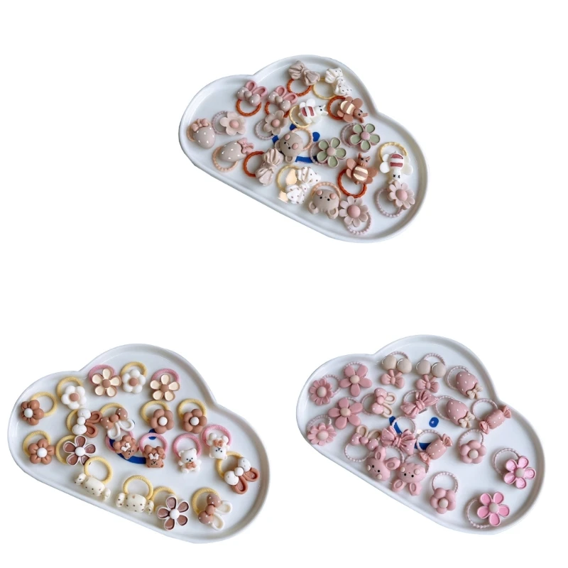 20PCS 헤어 링 소녀 탄성 고무 밴드 헤어 밴드 헤어 액세서리