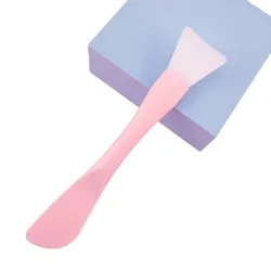 Silicone Dual-Use Facial Mask Applicator with Soft Brush and Scraper Tool (Pink)