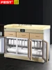 ZK Commercial Tea Disinfection Cabinet Vertical Stainless Steel Three-Door Hot Pot Seasoning Platform 3