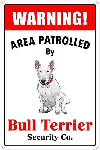 

Предупреждение Area Patrolled by Bull Terrier 8 "X12", новинка, собака, знак, винил