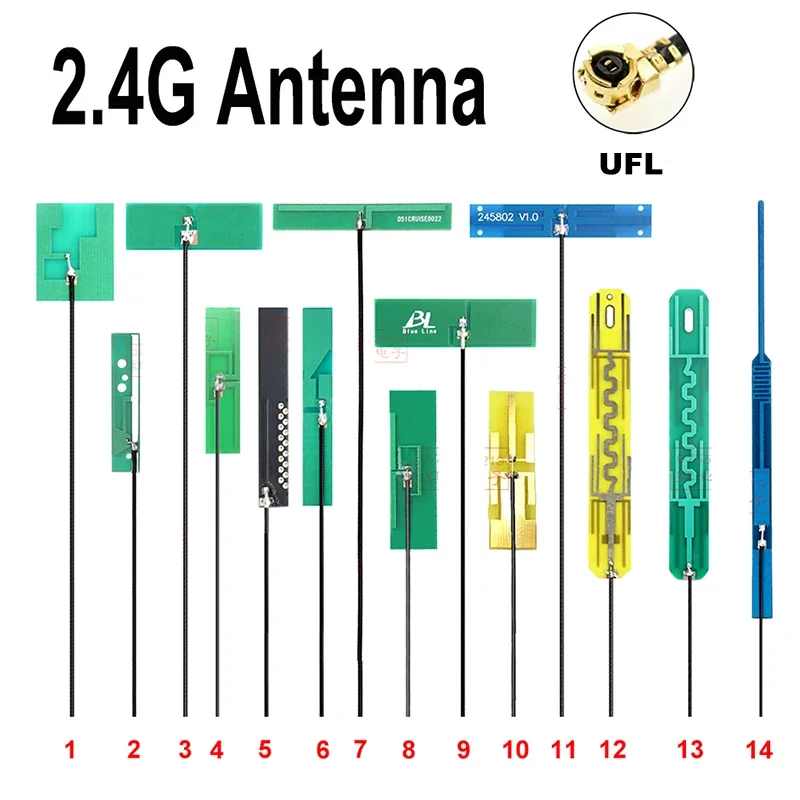 Antenna interna, 10 pezzi/set Striscia antenna PCB integrata Dual Band rossa per modulo Bluetooth WIFI 2.4G 5.8G 5G Antenna interna, 10 pezzi/set Striscia antenna PCB integrata Dual Band rossa per modulo Bluetooth WIFI 2.4G 5.8G 5G