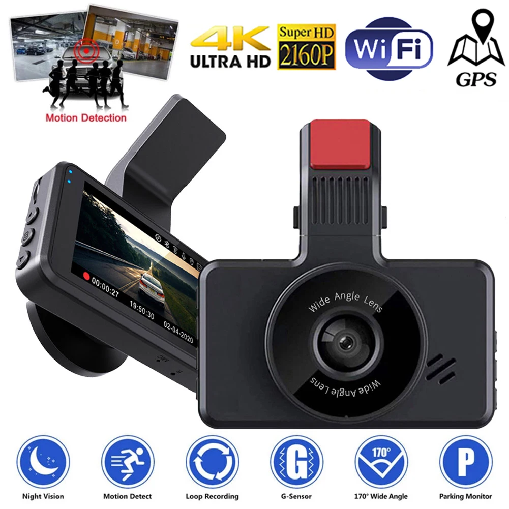 

Автомобильный видеорегистратор, GPS, Wi-Fi, 4K, 2160P