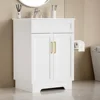 Bathroom Vanity with Ceramic Sink, Bathroom Vanity Cabinet with 2 Doors, 24 Inches Wooden Bathroom Sink Cabinet 1