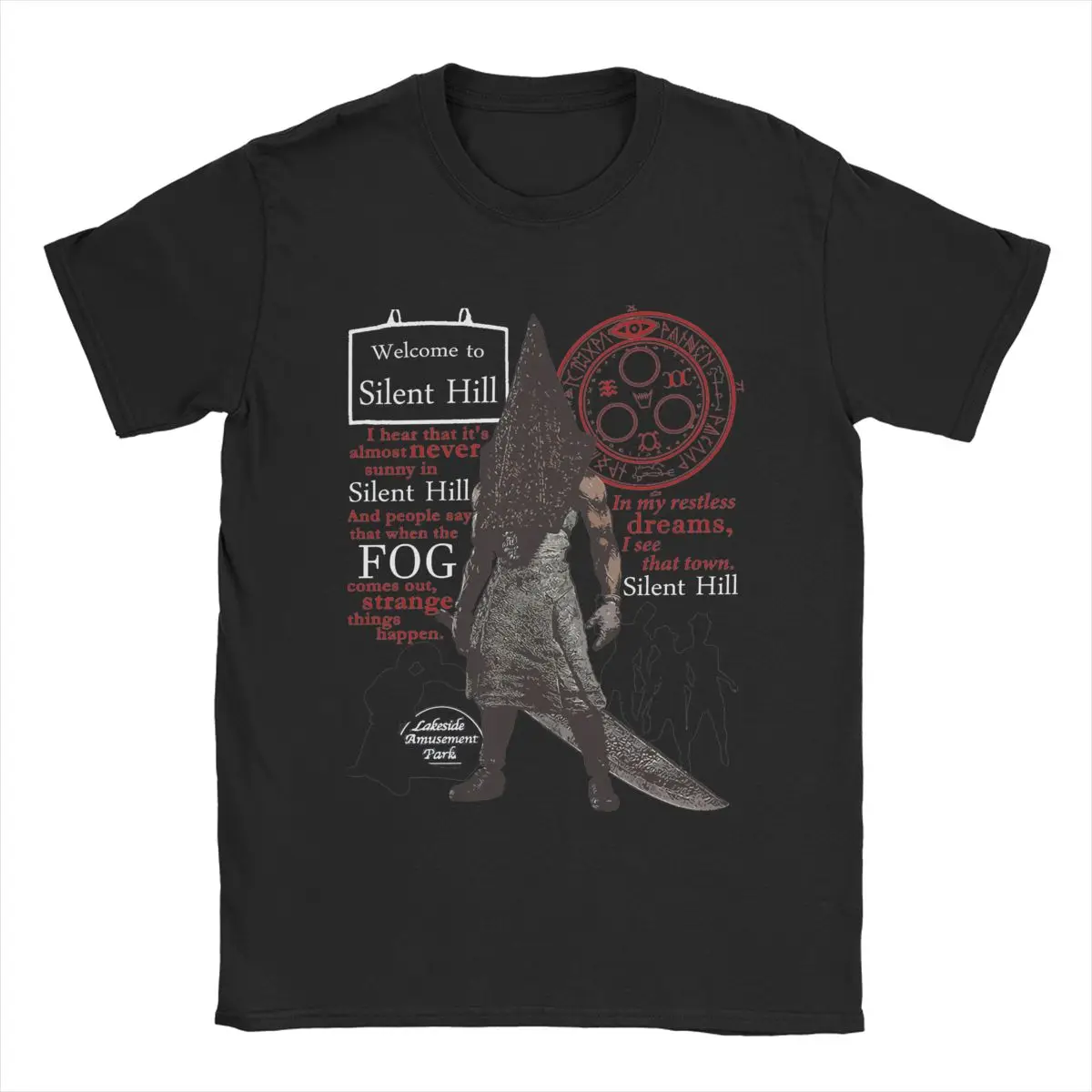 T-Shirt Da Uomo Silent Hill 100% Cotone Abbigliamento Vintage Manica Corta Girocollo T-Shirt Grafica