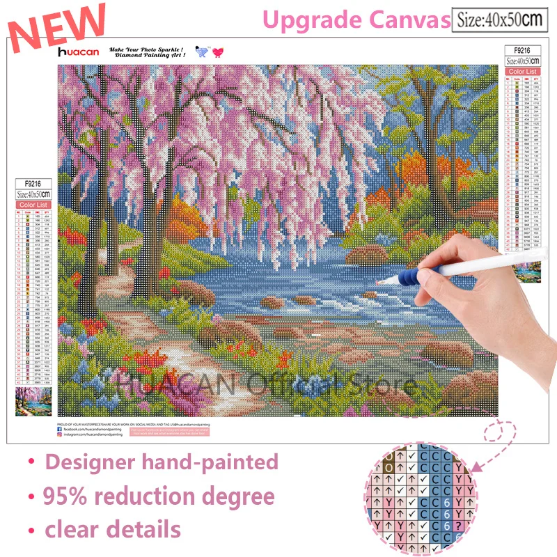 HUACAN Diamond Painting Landscape Diy Full Diamond Embroidery Scenery Mosaic Picture of Rhinestone Home Decor