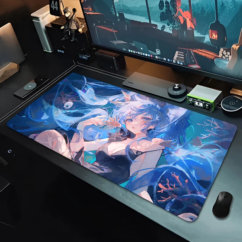 Mousepad Anime Gaming Mouse Mat Office Gamer Computer Mouse Pad HD Print Big Desk Mat PC carpet H-Hatsune Miku Mousepad Kawaii 3