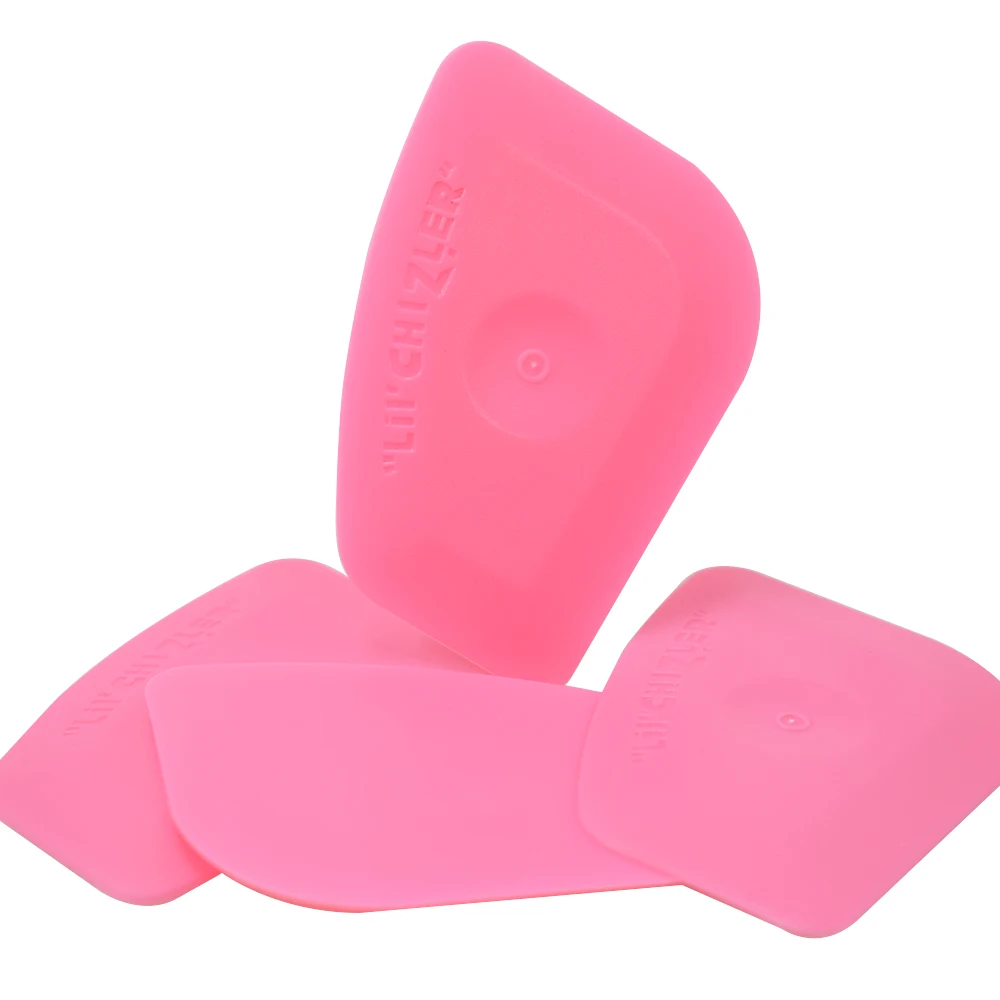 Multilateral Blue Soft Squeegee Pink Hard Corner Trimming Scraper For Glass Decal Styling Applicator Car Headlight Tools