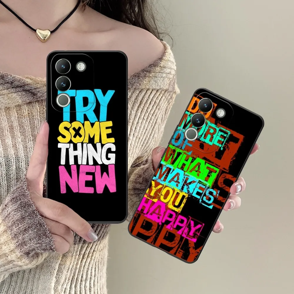 Famous Quotes Mobile Cell Phone Case For Vivo Y95 Y93 Y31 Y20 V19 V17 V15 Pro X60 Nex Black Soft Phone Cover Funda